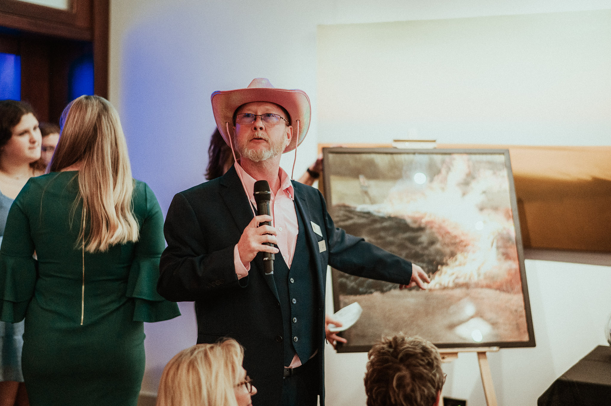 pointing at painting