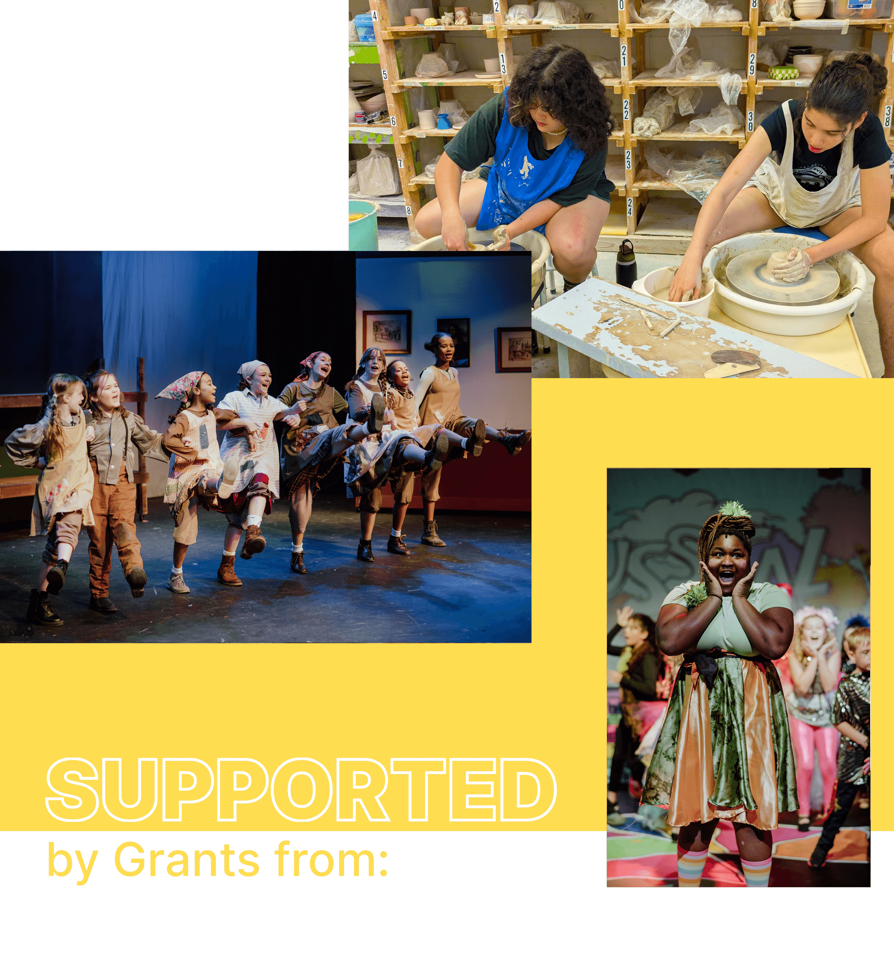 support by grants from