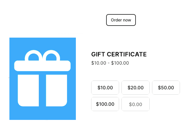 Order Gift Certificate
